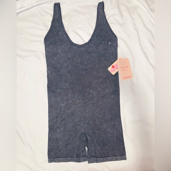 NWT INDERO MATERNITY  ROMPER STRETCH GREY SIZE XL - Picture 2 of 6